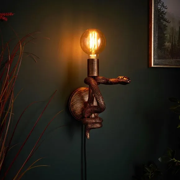 Snake Plug-In Wall Light - Copper alternate view