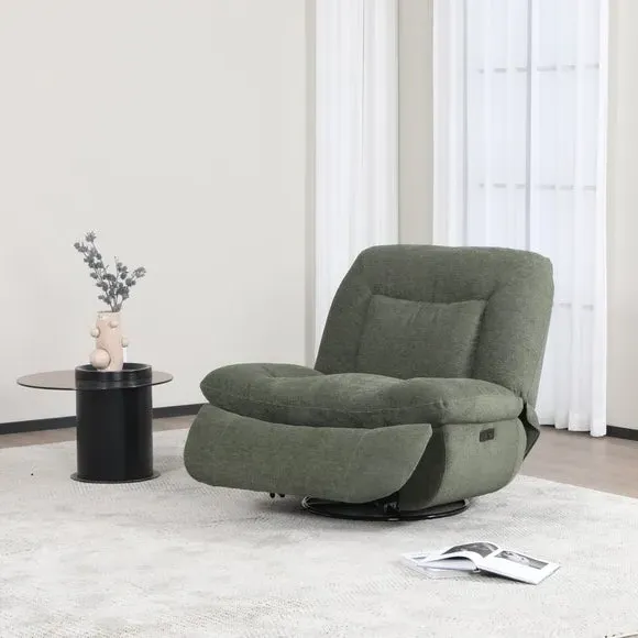 Ebba Boucle Swivel Rocker Recliner Chair - Moss Green alternate view