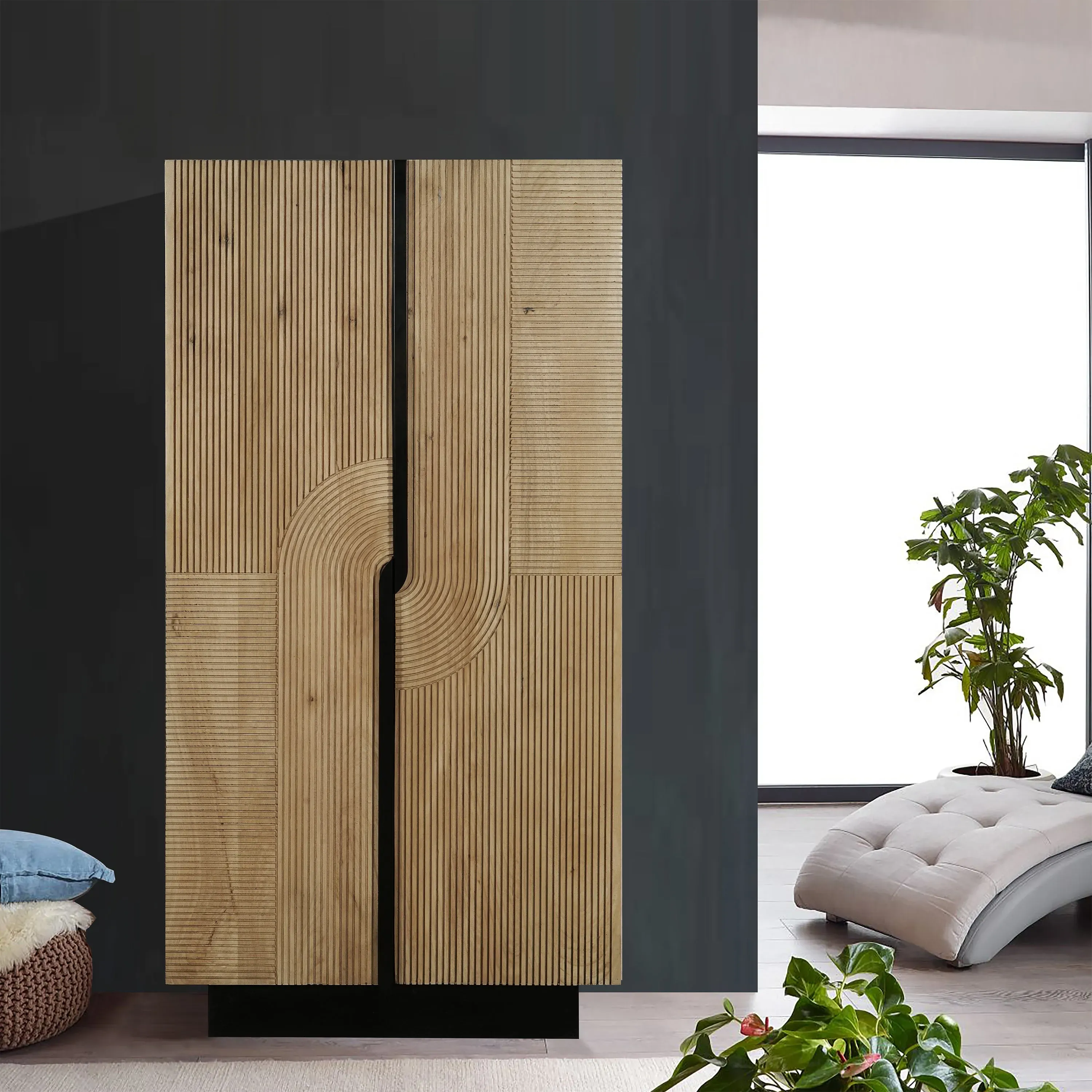 indus-valley-iconic-2-door-cabinet-grey image