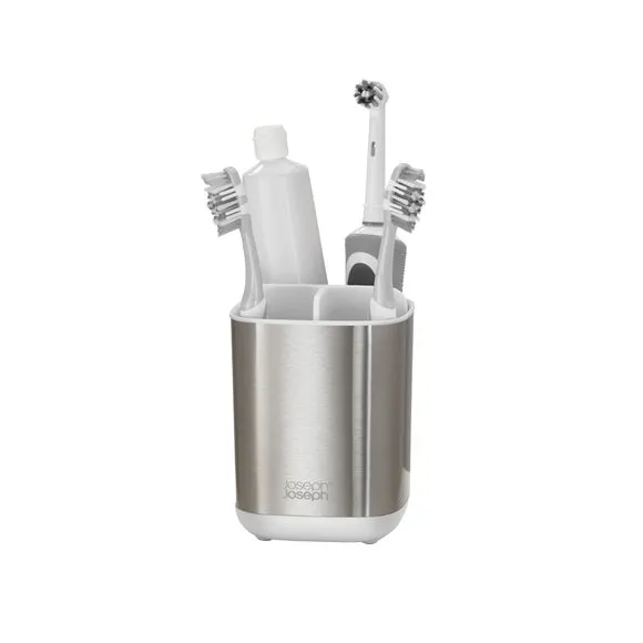 EasyStore 3-Section Toothbrush Caddy - Grey alternate view