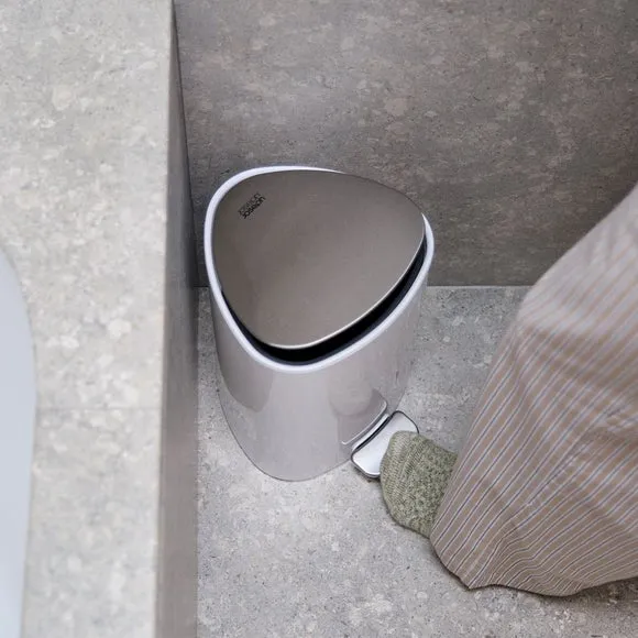 EasyStore 5L Bathroom Bin - White, Steel alternate view