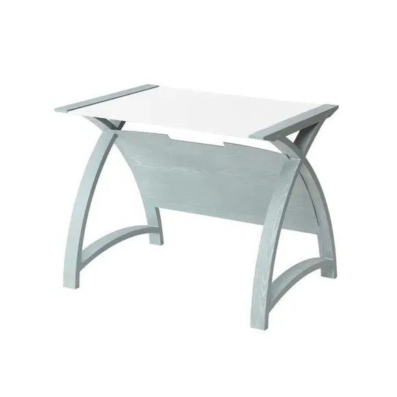Curved Desk with Modesty Panel - Grey, Wood alternate view