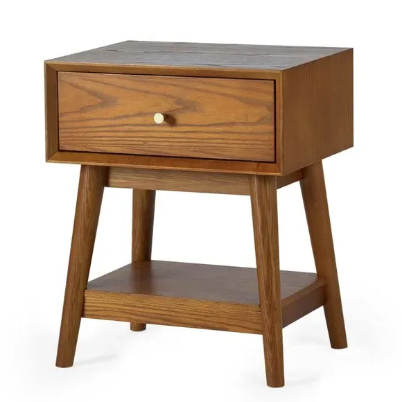 Lowry 1 Drawer Side Table - Ash Wood Veneer alternate view