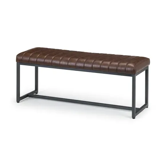 2-Seater Dining Bench - Brown, Faux Leather alternate view