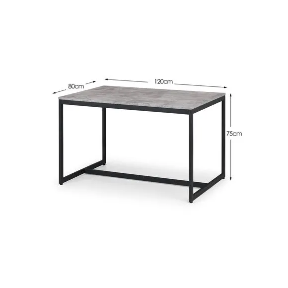 4-Seater Dining Set with Chairs - Grey, Metal alternate view