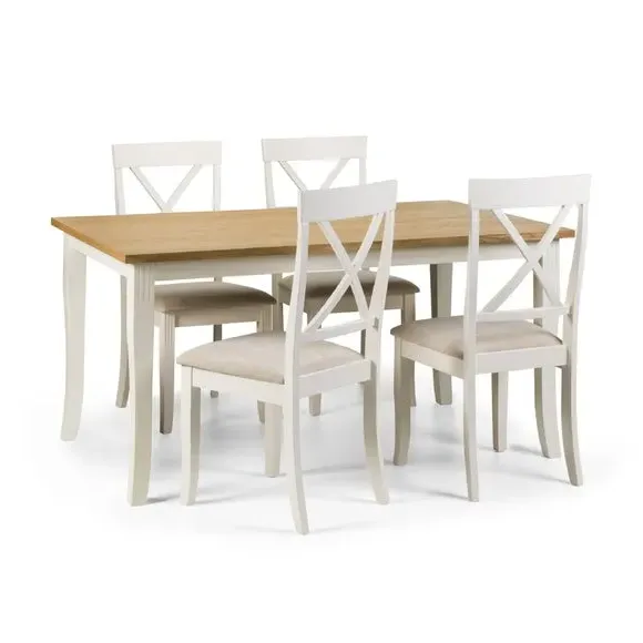 4-Seater Dining Set with Chairs - Ivory, Wood alternate view