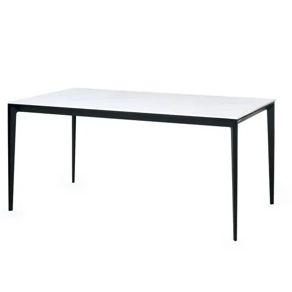 4-Seater Rectangular Dining Table - White, Stone alternate view