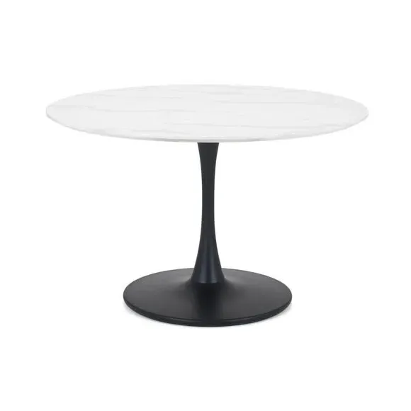 Holland Round Pedestal Dining Table - Black & White alternate view