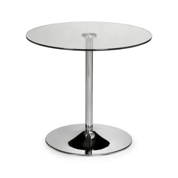 4-Seater Round Dining Table - Chrome, Glass alternate view