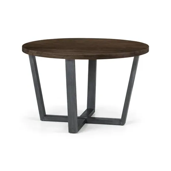 4-Seater Round Dining Table - Dark Oak, Solid Wood alternate view