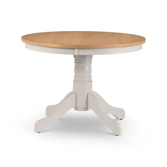 4-Seater Round Dining Table - Ivory, Oak Veneer alternate view