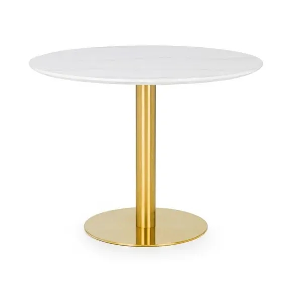 4-Seater Round Dining Table - White, Metal alternate view