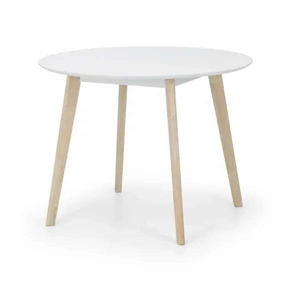 4-Seater Round Dining Table - White, Wood alternate view
