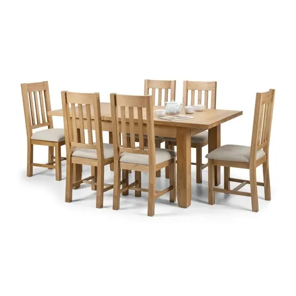 Astoria Hereford Extendable Dining Table with 6 Chairs - Oak, Solid Oak alternate view