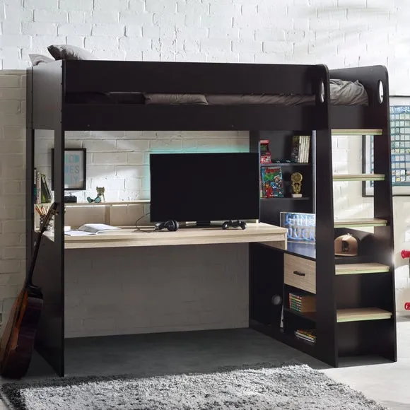 Blaze Gaming Bunk Bed with Storage - Black alternate view