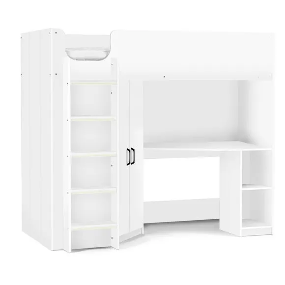 Hercules High Sleeper Bed Frame with Storage - White alternate view