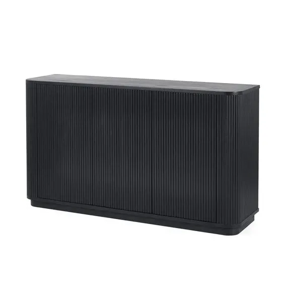 Louis Wide Sideboard with Push-Touch Doors - Black alternate view