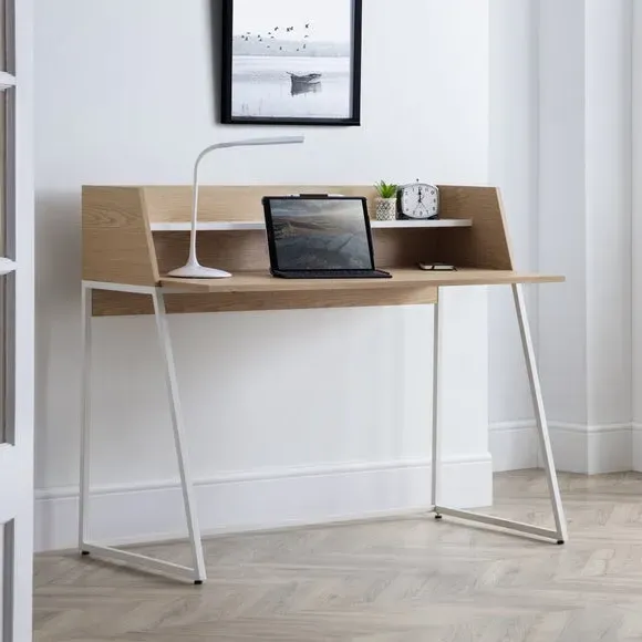 Modern Desk with Shelf - Brown, Oak Effect alternate view