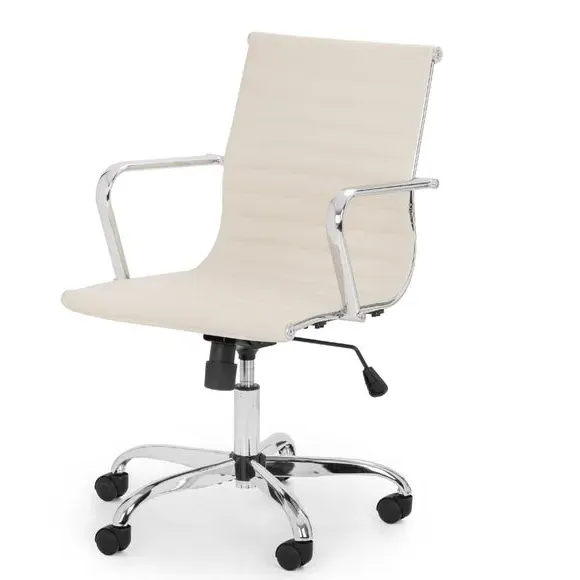 Office Chair with Adjustable Height - Ivory, Faux Leather alternate view