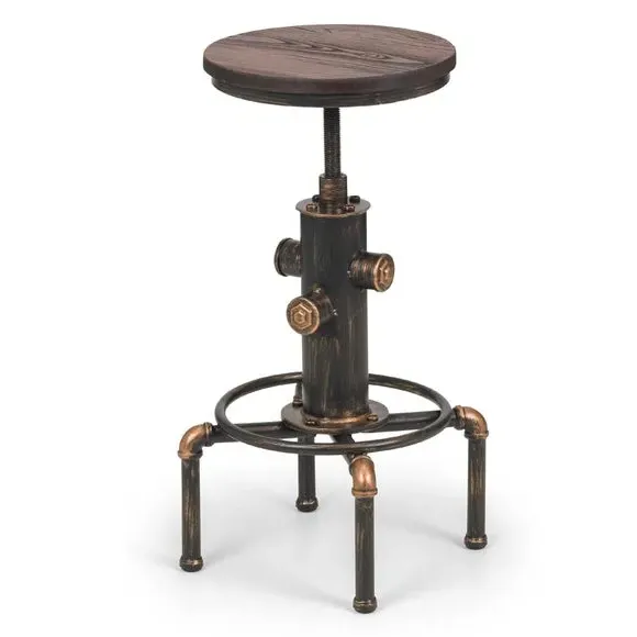Rockport Pipework Adjustable Height Bar Stool - Mocha alternate view