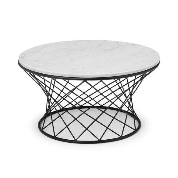 Round Coffee Table - White, Real Marble alternate view