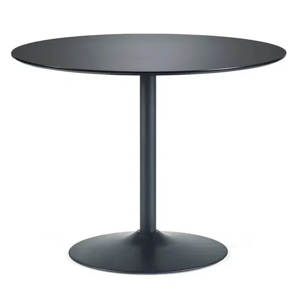 Round Dining Table with Pedestal Base - Black, Metal alternate view