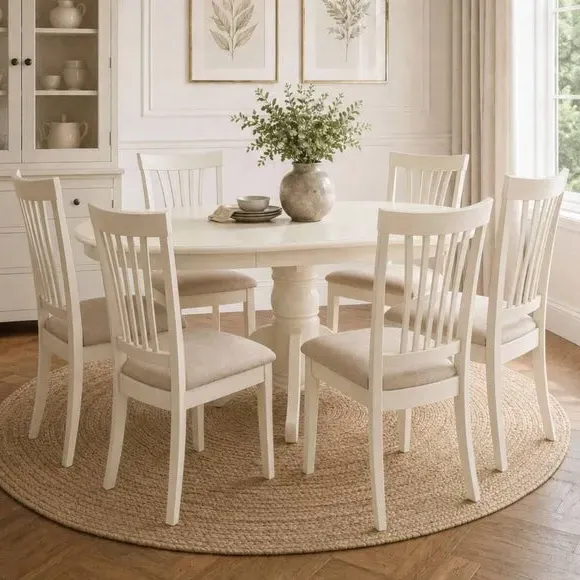 Stanmore Round Extendable Dining Table - Ivory alternate view