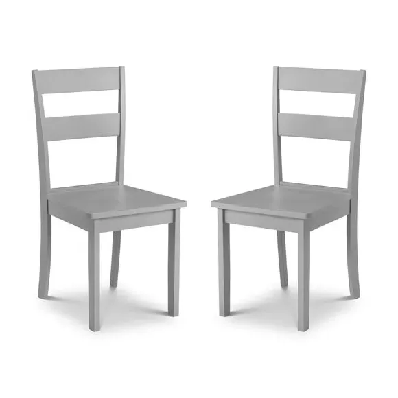Set of 2 Dining Chairs - Grey, Lacquered alternate view