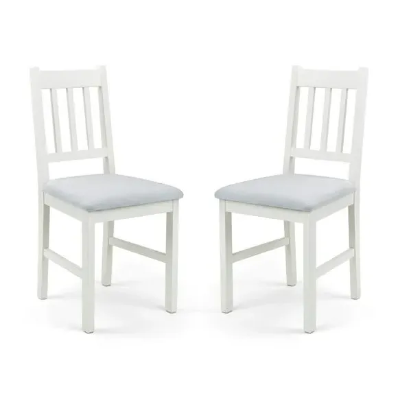 Set of 2 Dining Chairs - Ivory, Faux Linen alternate view