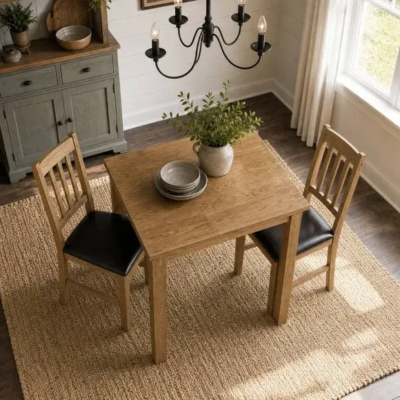Coxmoor 4-Seater Square Dining Table - Oak, Solid Oak alternate view