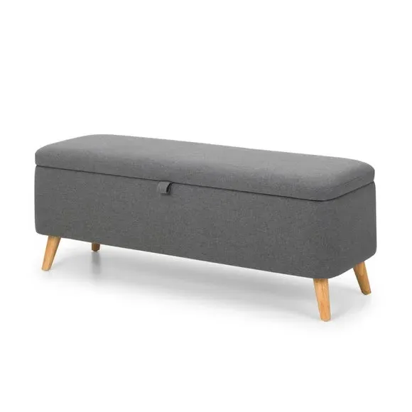 Storage Bench with Lift Top - Grey, Linen alternate view