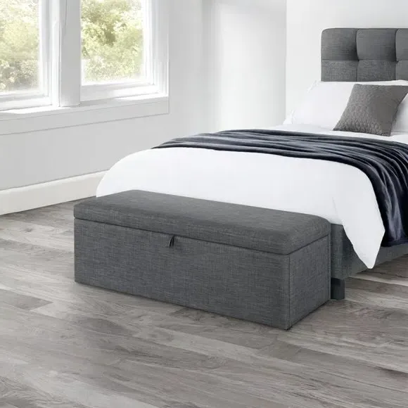 Storage Ottoman with Lift Tab - Slate, Linen alternate view