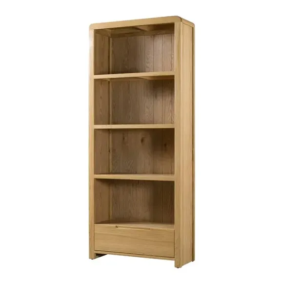 Curve Tall Bookcase - Oak Brown alternate view