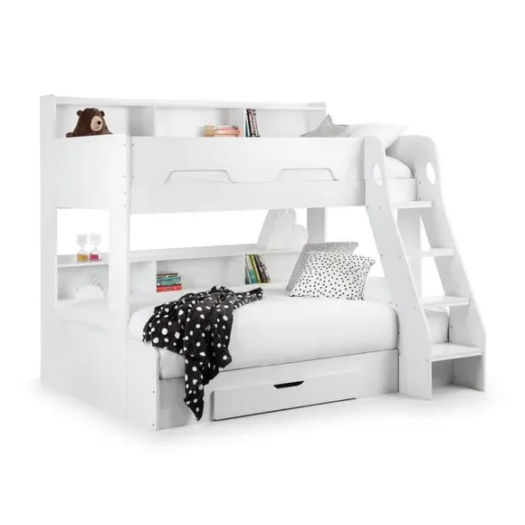 Orion Triple Sleeper Bunk Bed Frame with Storage - White alternate view