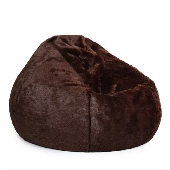 Areya Faux Fur Bean Bag - Chocolate alternate view