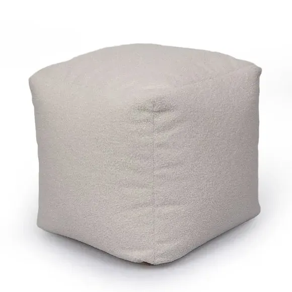 Boucle Bean Bag Pouffe - Ivory alternate view