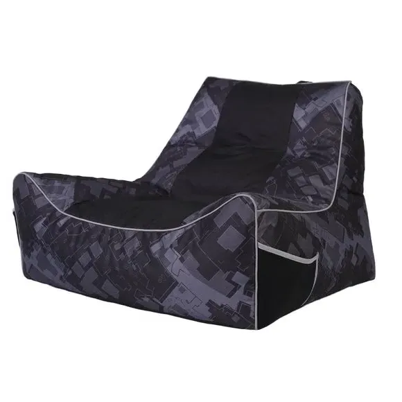 Quilted Gaming Bean Bag Chair - Black alternate view