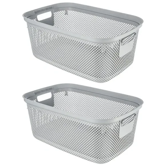 30L Laundry Basket and 58L Laundry Hamper Set - Grey, Polypropylene product