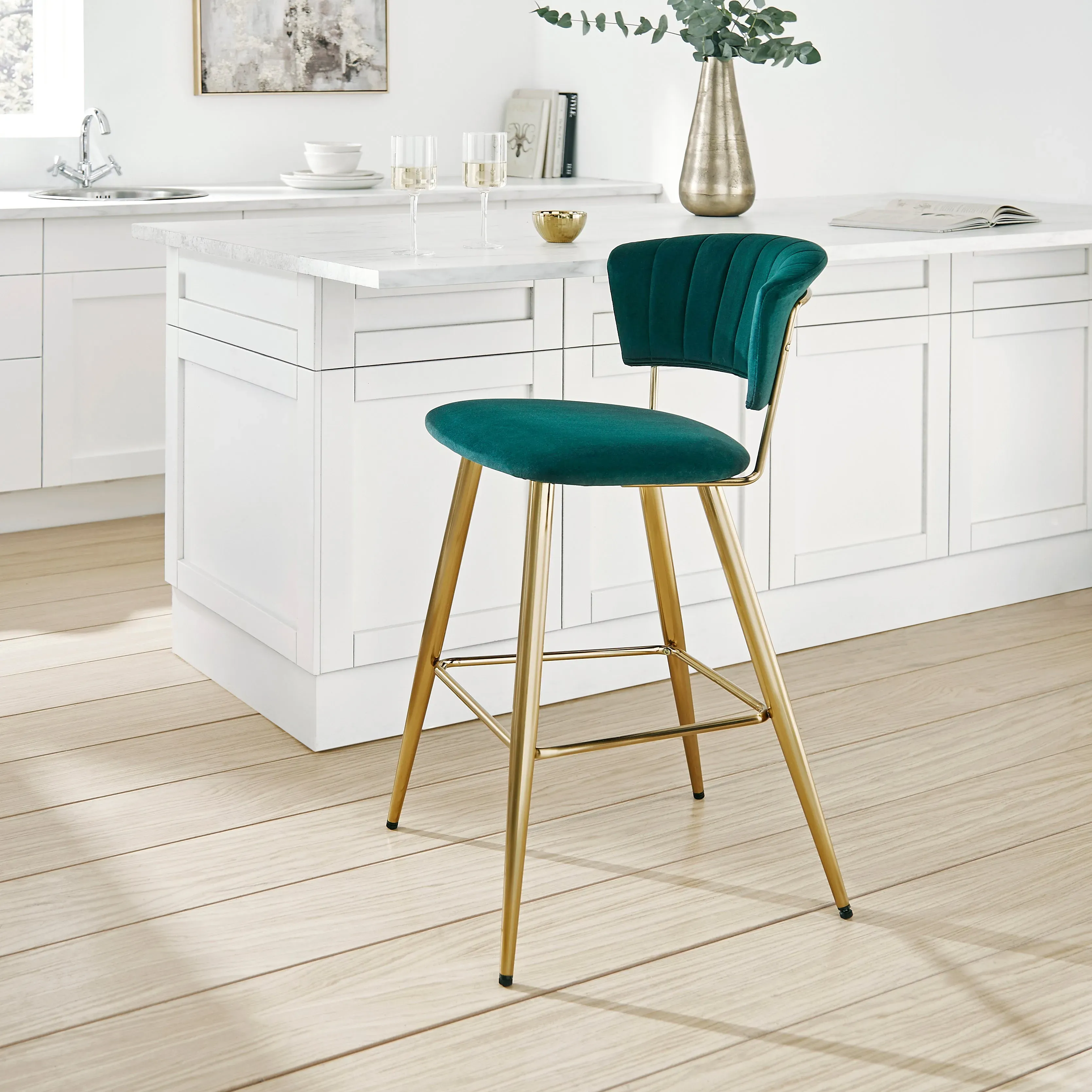 kendall-bar-stool-velvet-green-and-brown image