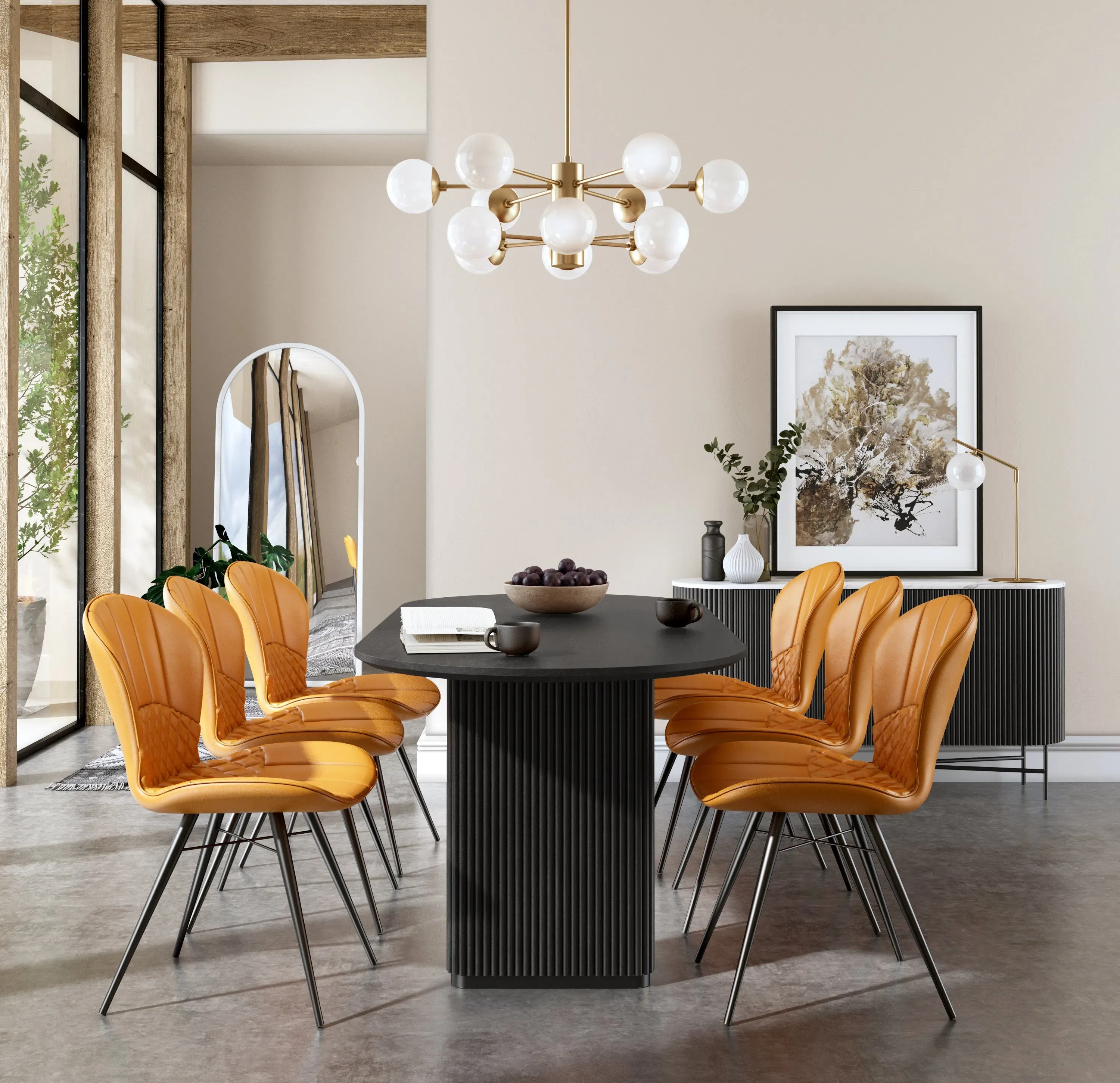 kiera-6-seater-oval-dining-table-black image