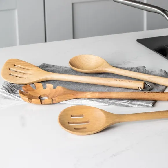 KitchenAid Birchwood 4-Piece Utensil Set - Brown, Birchwood product