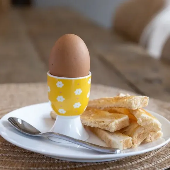KitchenCraft Set of 4 Porcelain Egg Cups - Yellow alternate view