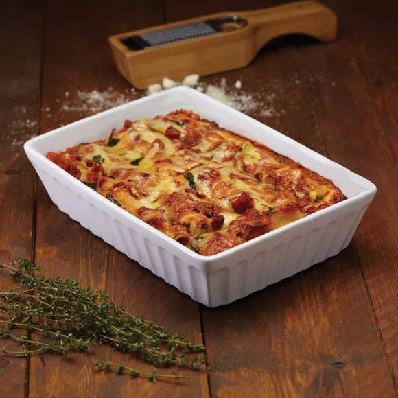 World of Flavours Italian Lasagne Roasting Dish - White, Stoneware alternate view