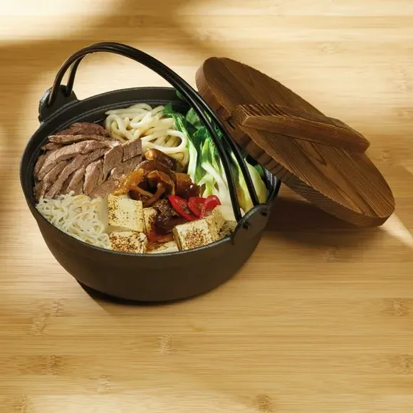 World of Flavours Oriental Cast Iron Cooking Pot 1.5L - Black alternate view