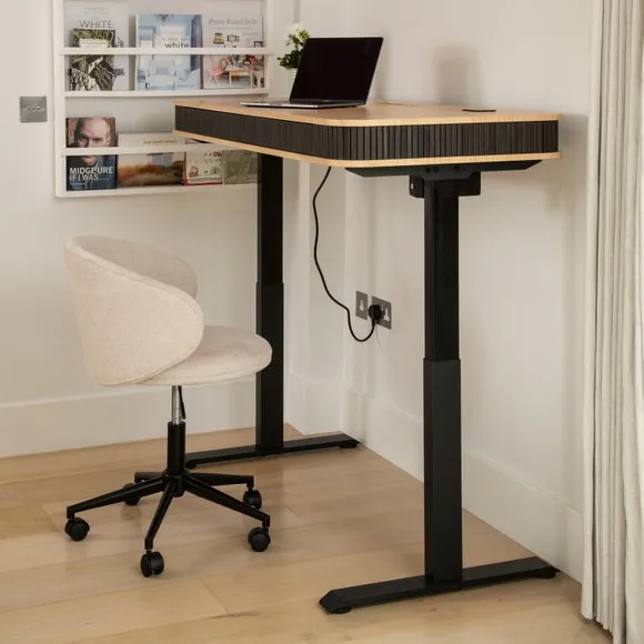 Elin Height Adjustable Desk with LED Panel & USB Ports alternate view