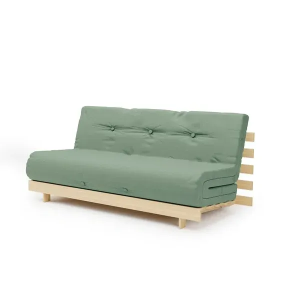Mito 2-Seater Double Futon - Lilypad, Pine by Dunelm, image 3