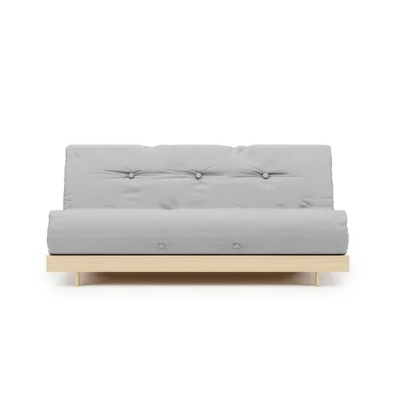 Mito 2-Seater Double Futon - Light Grey, Pine by Dunelm, image 4