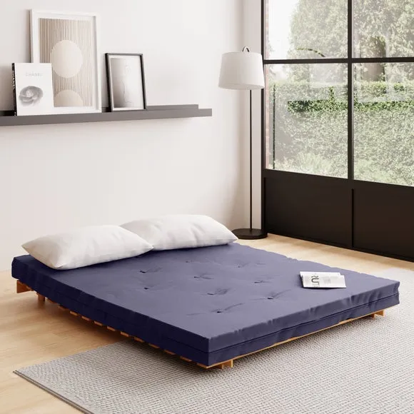 Mito 2-Seater Double Futon - Navy, Pine by Dunelm, image 2