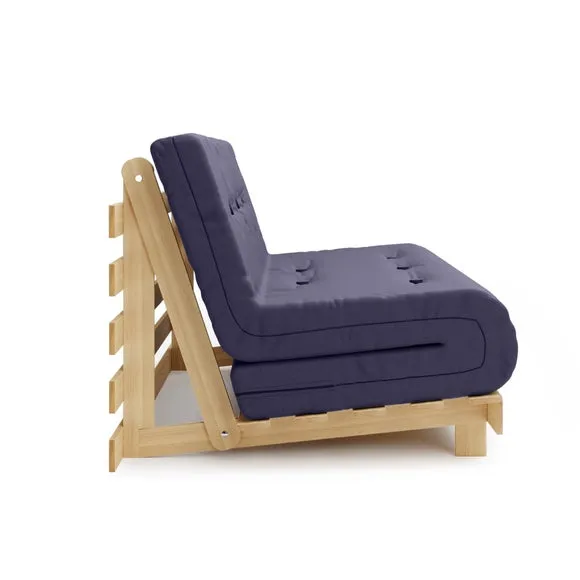 Mito 2-Seater Double Futon - Navy, Pine by Dunelm, image 5