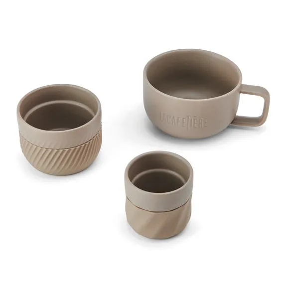 La Cafetiere 3-Piece Mug Set - Cream, Glazed Porcelain alternate view